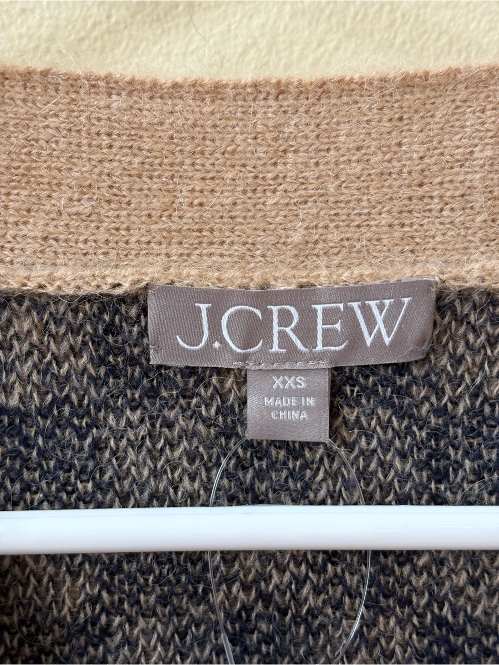 J.Crew Checkered V-neck Cardigan Sweater in Brushed Yarn - Picture 3 of 6
